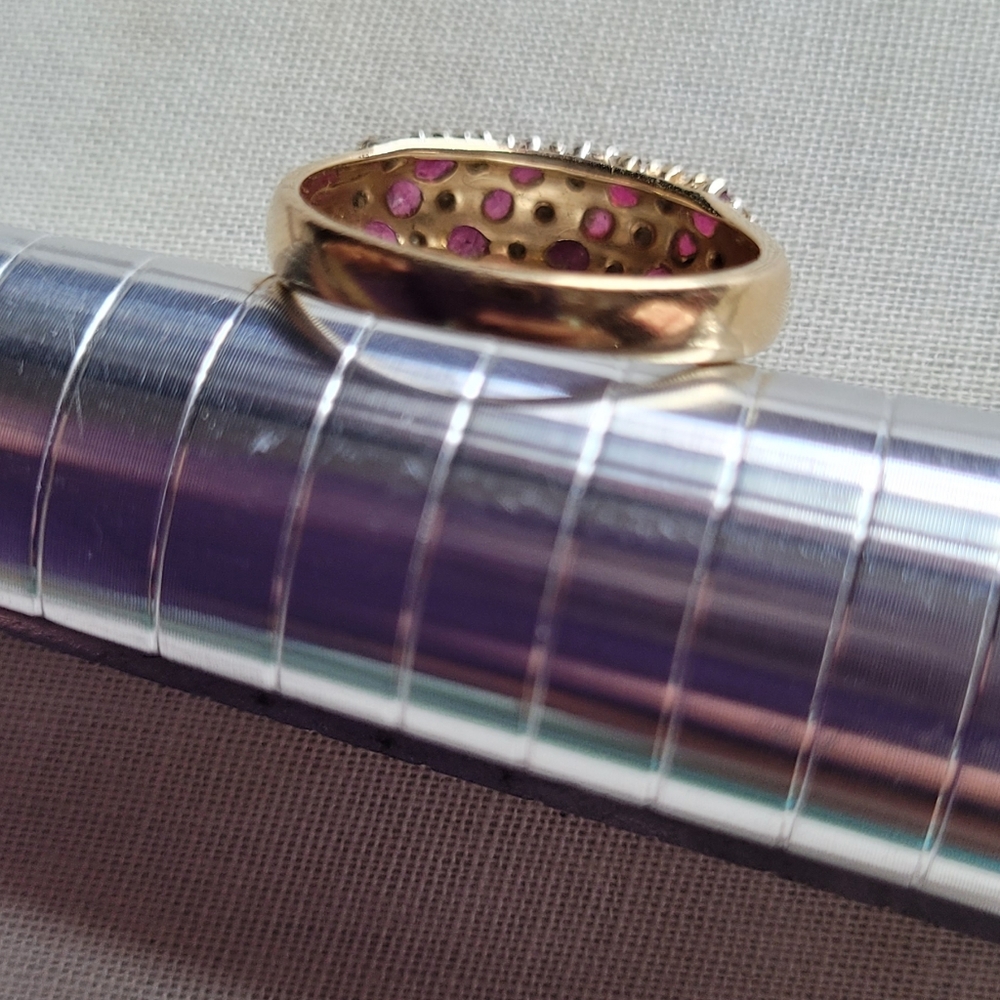 14k Solid Gold Ring Sz7 - image 4